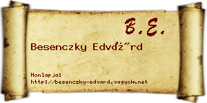 Besenczky Edvárd névjegykártya